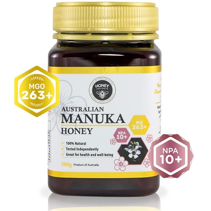 Honey Australia Manuka Honey MGO 263+ | 17.6 oz | Raw, Organic, Pure Honey for Daily Wellness &