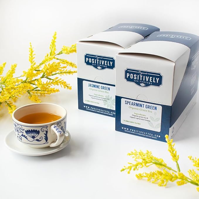 Organic Positively Tea Company, Spearmint Green Tea, K-Cup Compatible, 24 Pods