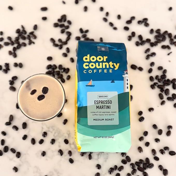 Door County Coffee Espresso Martini Flavored Ground - Medium Roast - 10 oz Bag - 100% Specialty