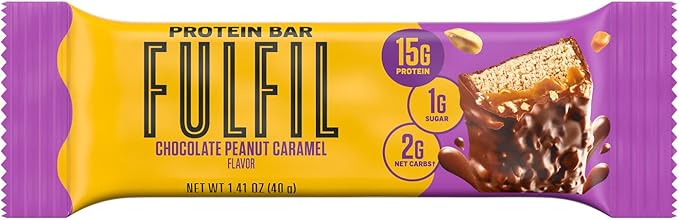 FULFIL Protein Snack Bars, Chocolate Peanut Caramel Flavored, Gluten Free with 15g Protein, Pantry