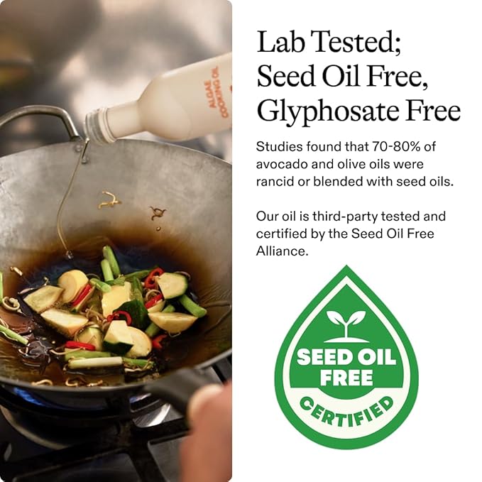 Algae Cooking Club Chef-Grade 100% Algae Cooking Oil - High Smoke Point 535째F - Rich in Omega-9