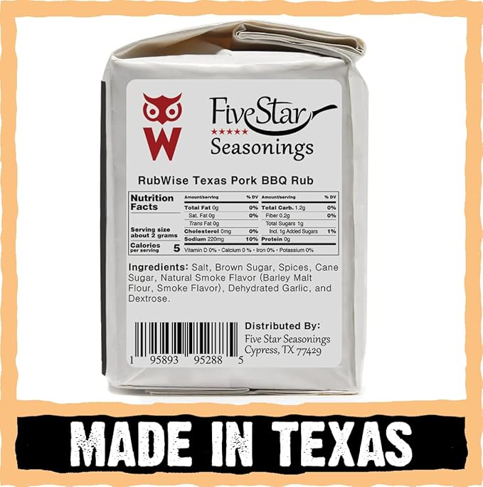 RubWise Texas Style BBQ Pork Rub (1lb) No MSG | Meat Barbecue Dry Rubs and Spices for Smoking and