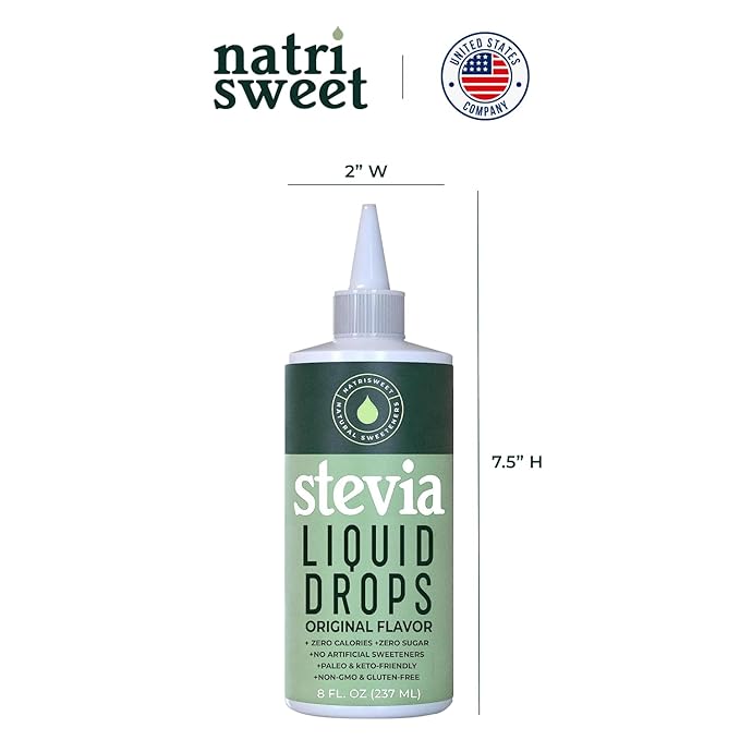 Stevia Liquid Drops, 8 Fl oz, 1823 Servings, Pure Concentrated Drops with Zero Calories & Zero