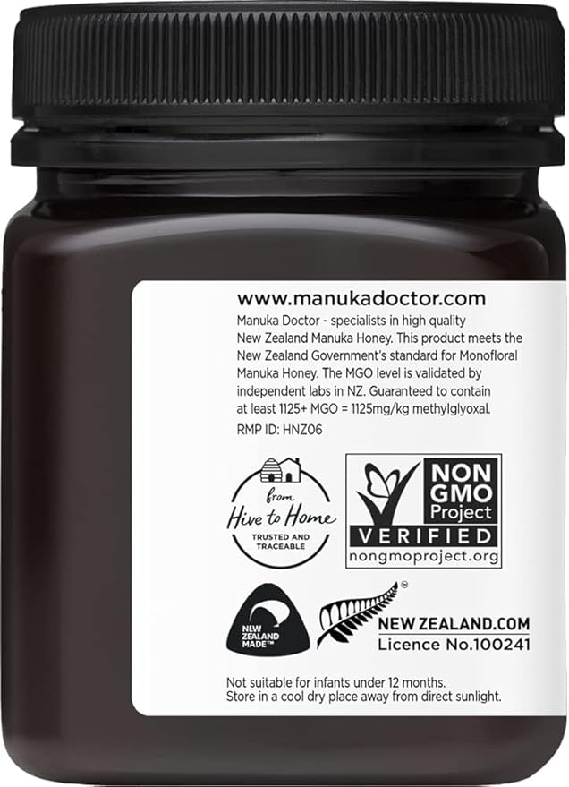 MANUKA DOCTOR - MGO 1125+ Manuka Honey Monofloral, 100% Pure New Zealand Honey. Certified.
