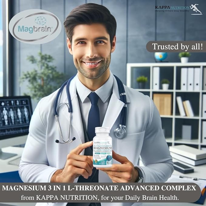 Kappa Nutrition Magbrain??Magnesium L-Threonate Plant-Based, 420mg Elemental Magnesium (3 Capsules)