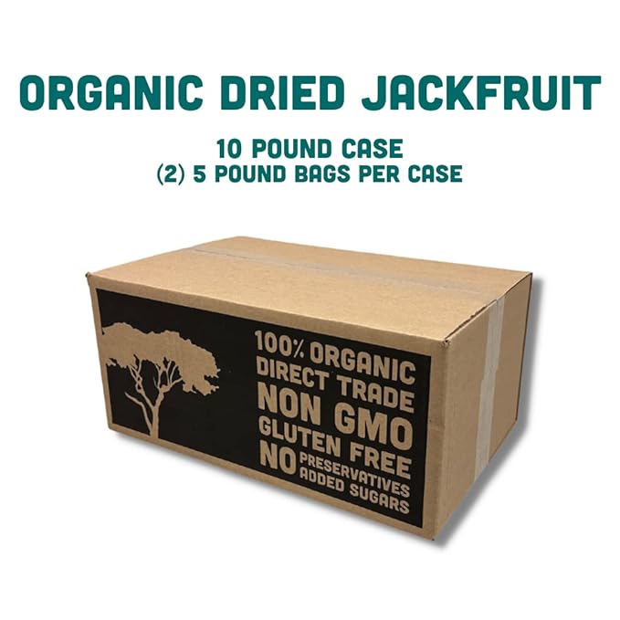Mavuno Harvest Jackfruit Dried Fruit Snacks | Unsweetened Organic Dried Jackfruit Chips | Gluten
