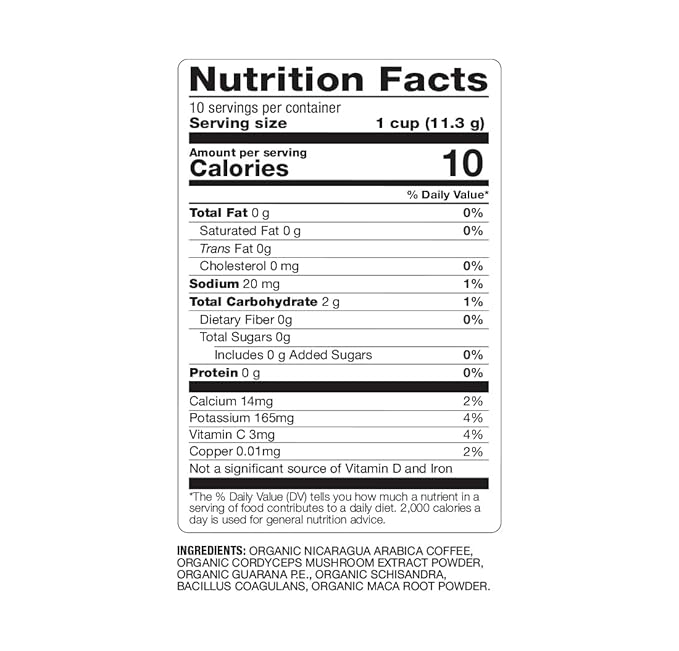 Bare Organics 14198 ENERGIZING USDA Organic Coffee Infused with Superfoods & Probiotics, Compatible