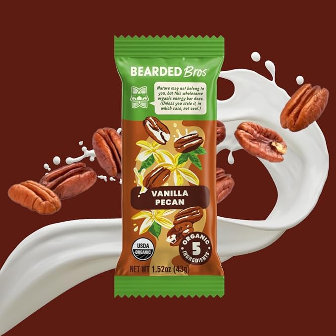 Bearded Brothers Organic Vegan Protein Energy Bars - Gluten Free, Paleo, Fiber, Whole 30 | Non GMO