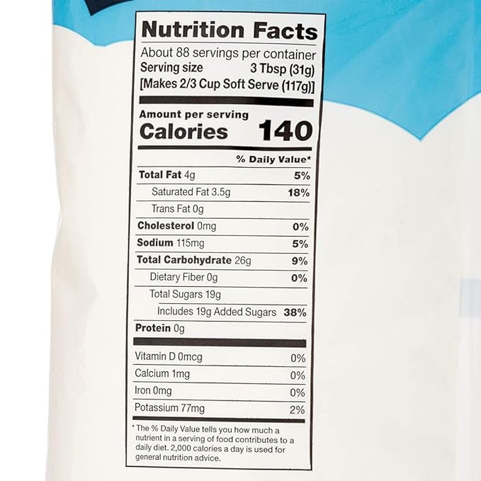 Frostline Vanilla Soft Serve Ice Cream Mix, Lactose & Gluten Free - Just Add Water, Dairy, or Dairy
