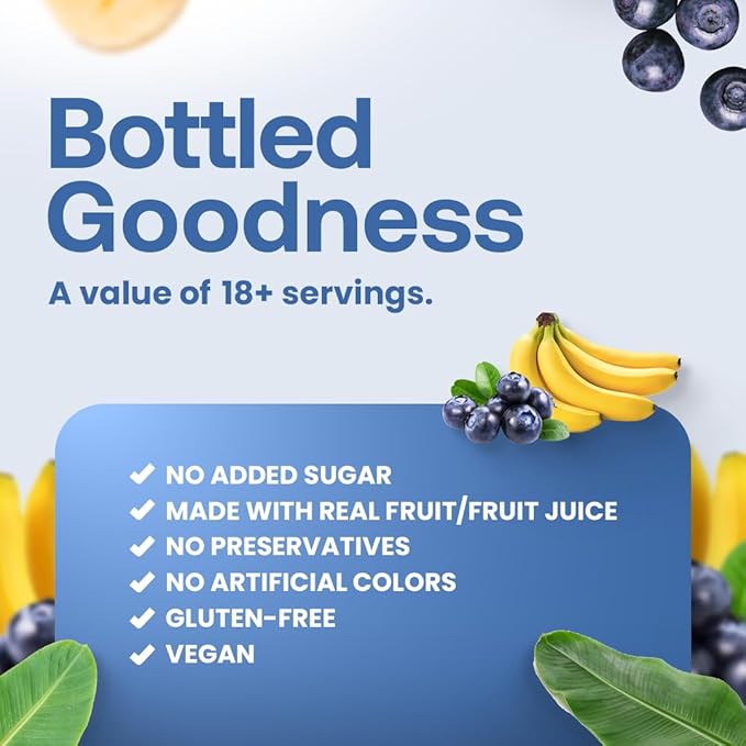 Dr. Smoothie 100% Crushed Blueberry Banana ??No Added Sugar, Made with Real Fruits/Fruit Juice