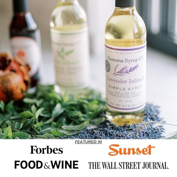 Sonoma Syrup Co. Lavender Infused Simple Syrup 12.7 fl oz | for Coffee, Cocktails, and Cooking |