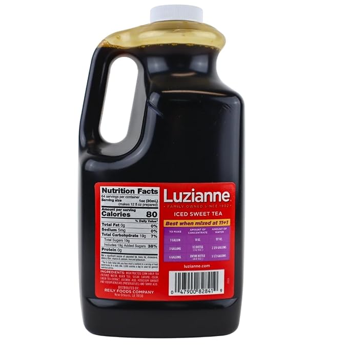 Luzianne Iced Tea Concentrate, Sweetened, Just Add Water, 64 Fl Oz Bottle (Pack of 1)