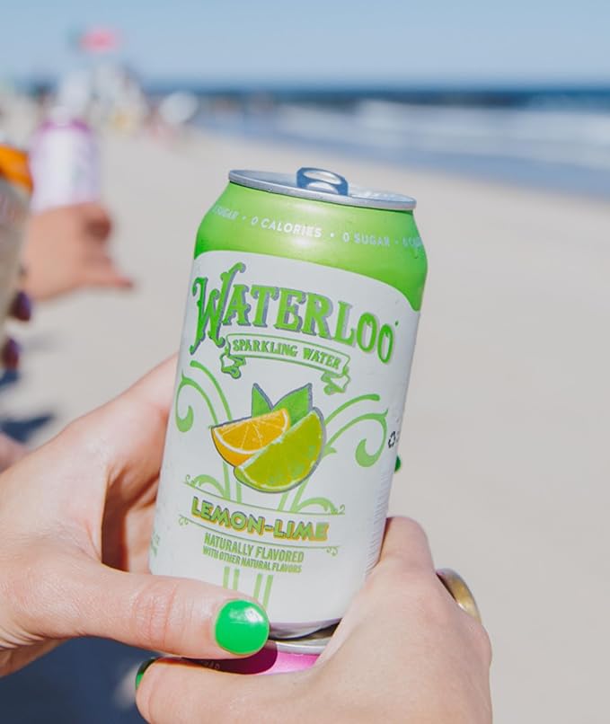 Waterloo Sparkling Water, Lemon-Lime Naturally Flavored, 12 Fl Oz Cans (Pack of 12) – Zero Calories