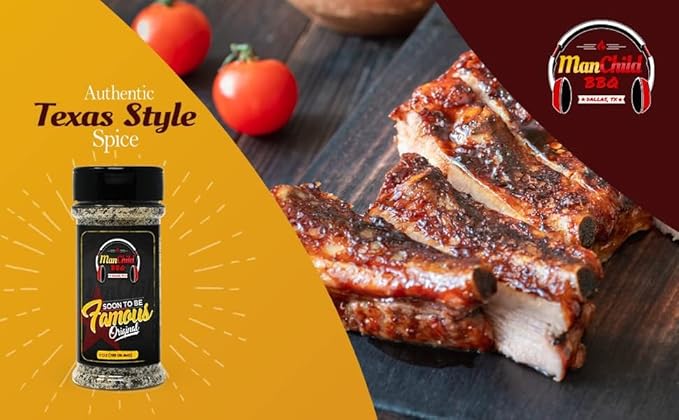 All-Purpose Salt Pepper Garlic BBQ Rub by Manchild, Authentic Texas Style Dry Rub for Beef