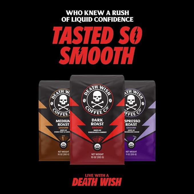 Death Wish Coffee - Single Serve Pods - Medium Roast - Made with USDA Certified Organic - 10 Count