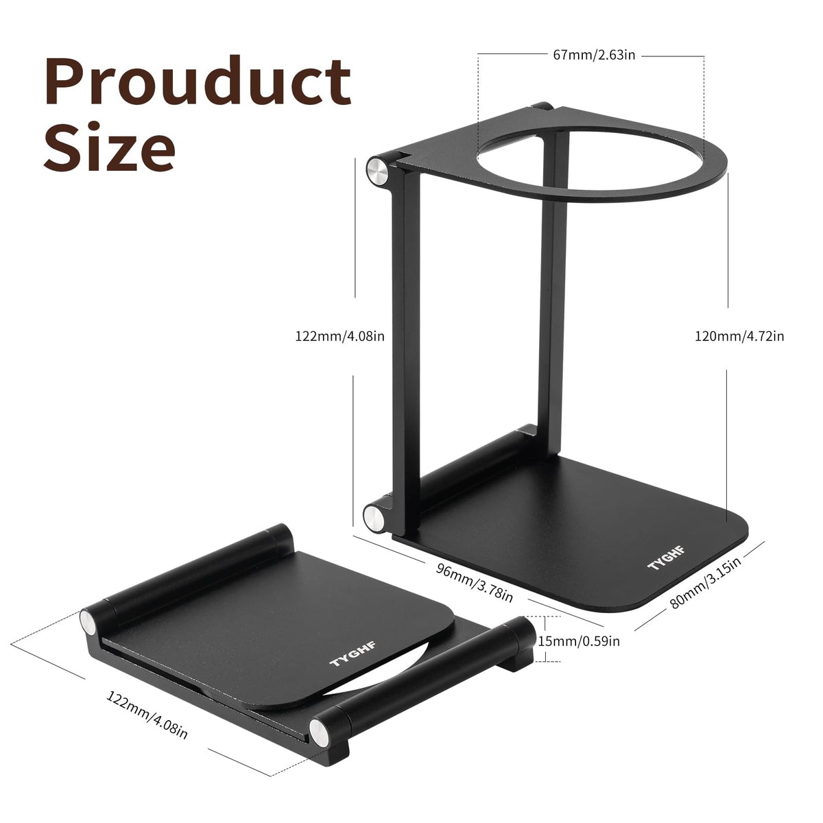 TYGHF Pour Over Coffee Maker Stand,Foldable Portable Electric Espresso Machine Stand,Holder for