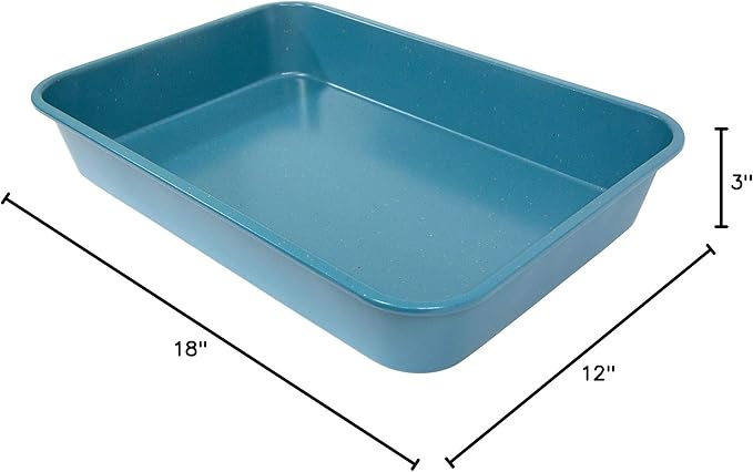 casaWare Grande Lasagna/Roaster Pan 18 x 12 x 3-Inch - Extra Large, Ceramic Coated NonStick (Blue