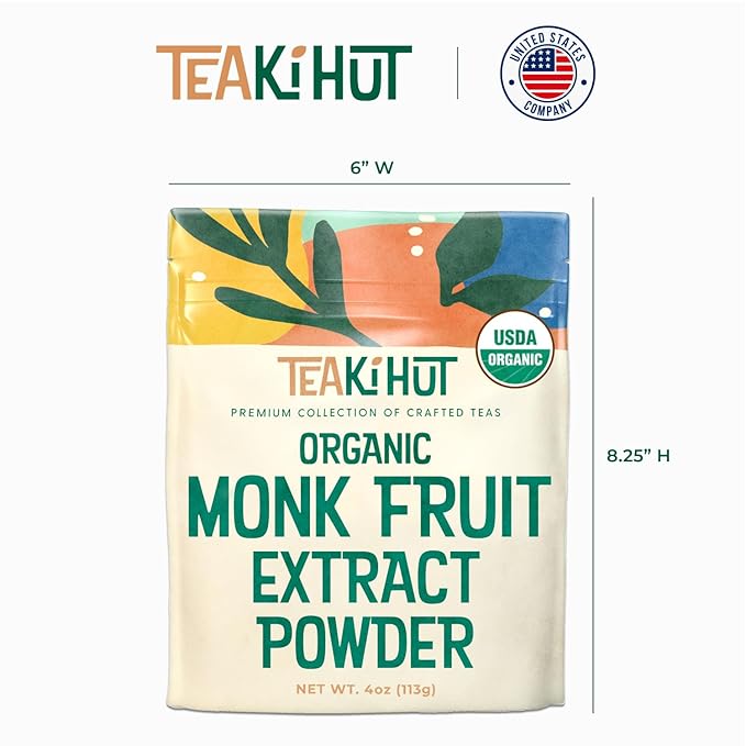 Organic Pure Monk Fruit Sweetener, No Erythritol 4oz, 100% Monk Fruit Extract Organic Powder for