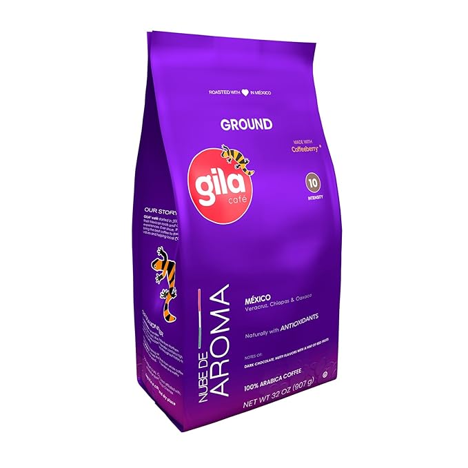 gila café Ground Coffee Medium Roast Nube de Aroma 32oz (1-Pack) - 100% Mexican Arabica Bean Coffee