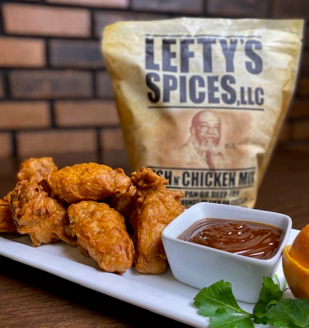Lefty's Spicy Fish & Chicken Mix | Air Fry and Oven Baked Seasoned Coating Mix for Fish, Chicken