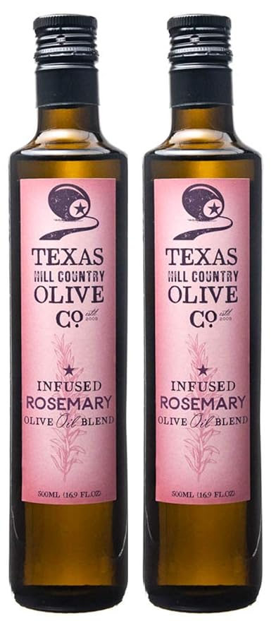 Texas Hill Country Olive Co Rosemary Infused Olive Oil - Cold Pressed Gourmet EVOO Olive Oil