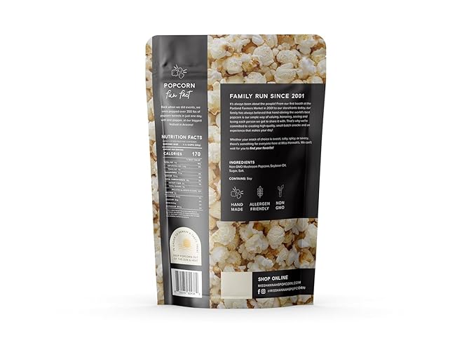 Miss Hannah's Gourmet Kettle Corn - Classic Sweet & Salty Crunchy Popcorn | Vegan, Gluten-Free