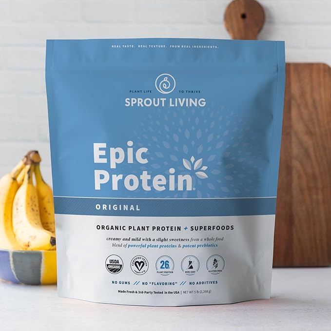 Sprout Living Plant Based Protein & Superfoods Powder, Original, Unflavored | Organic Protein