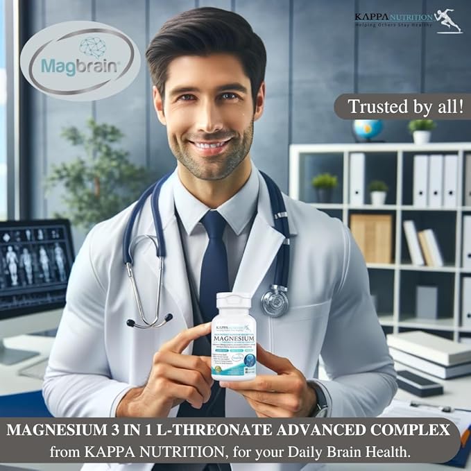 Kappa Nutrition Magbrain??Magnesium L-Threonate Plant-Based, 420mg Elemental Magnesium (3 Capsules)