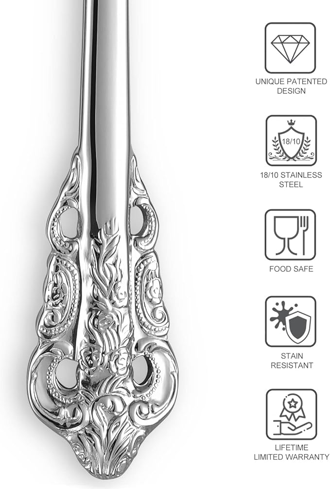 KEAWELL 2-Piece Gorgeous Large Serving Spoon, 18/10 Stainless Steel, Fine Large Serving Spoon