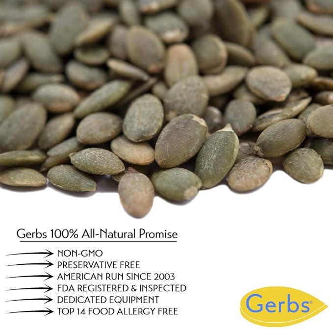 Gerbs Lightly Sea Salted Pumpkin Seed Kernels 14 oz. | Small Batch Roasted, No Additives