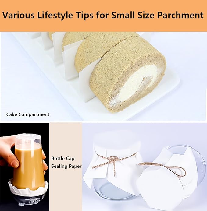 100Pcs 6" x 6" Unbleached Parchment Paper, Burger Patty Paper, Non-Stick Squares Wax Paper Sheets