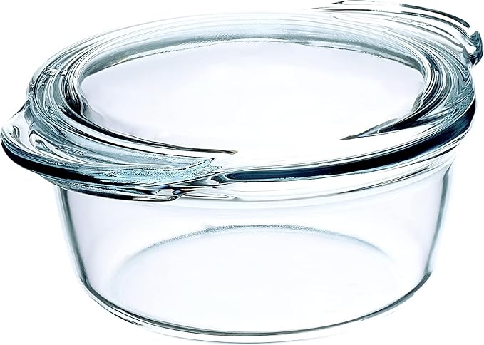 Simax Casserole Dish with Lid, Glass Casserole Dish, Holds 48 Oz (1.5 Quarts), Oven to Table