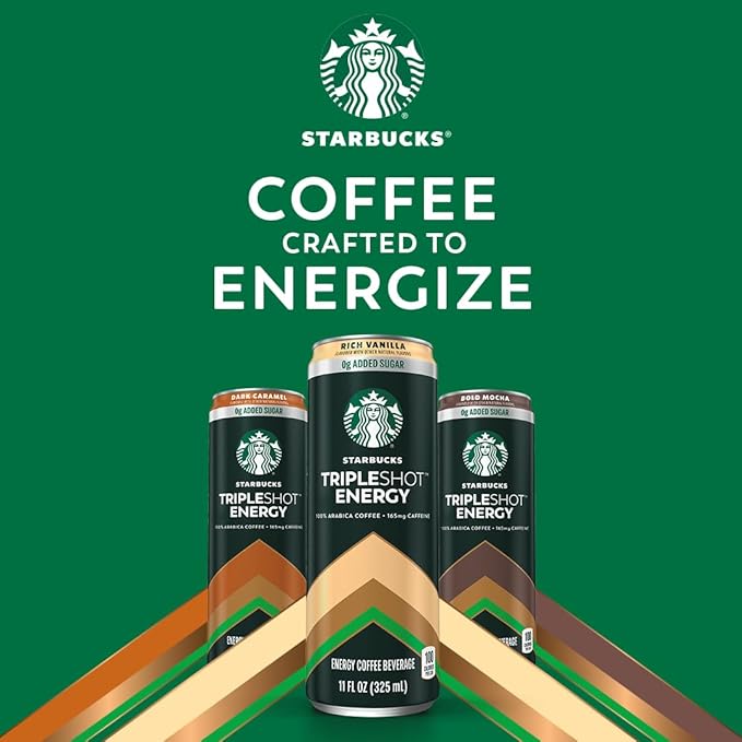 Starbucks Tripleshot Coffee Energy Drink, Rich Vanilla, 11 fl oz Cans (12 Pack), Triple Blend