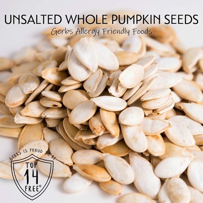 Pumpkin Seeds in-Shell (Whole) Roasted & Unsalted by Gerbs - 2 LBS Premium Grade AA Pepitas - Top
