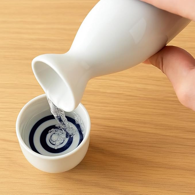 JapanBargain 2722x2, Pack of 2 Porcelain Sake Bottle Sake Carafe Japanese Wine Decanter Dishwasher