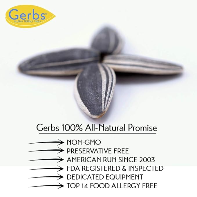 Gerbs Raw Whole Sunflower Seeds 2 lbs. | In-Shell, No Additives, Resealable Bag | Crack-and-Eat
