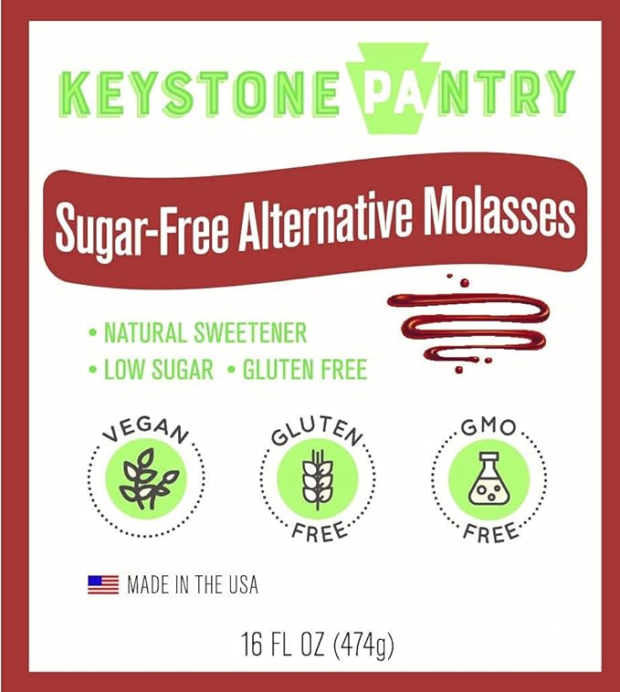 Keystone Pantry Sugar-Free Alternative Molasses – 16 OZ Bottle - Vegan & Gluten Free – Low Sugar