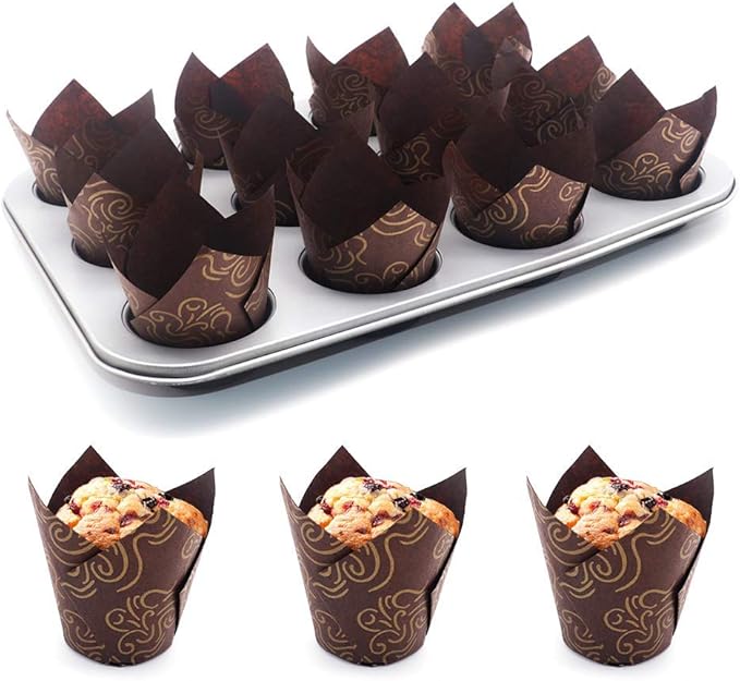 150pcs Tulip Cupcake Liners Baking Cups Muffin Liner Grease-Proof Paper Cupcake Wrappers for