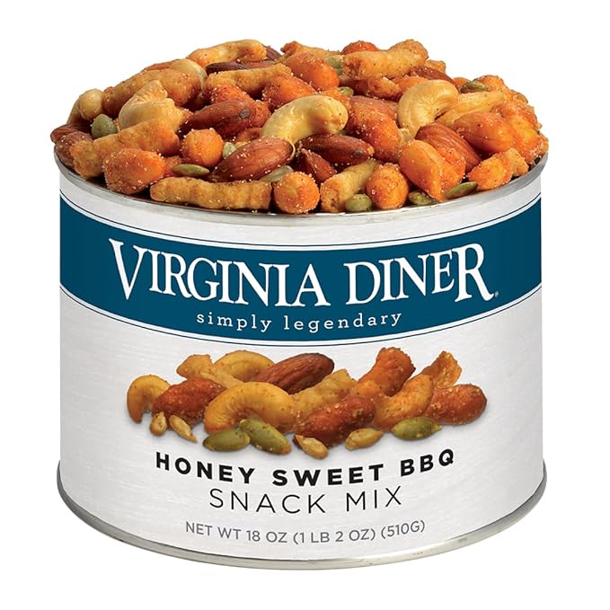 Virginia Diner Honey Sweet BBQ Gourmet Snack Mix with Sesame Nut Mix, Almonds, Cashews, Seeds 18