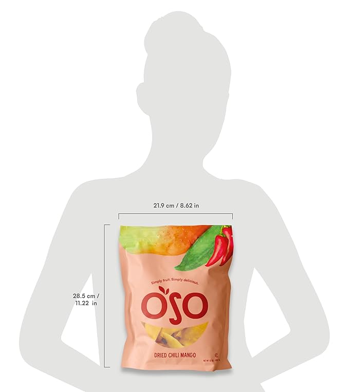Oso Snacks Dried Chili Mango | No Sugar Added | No Preservatives | 100% Fruit | No GMO | Simply