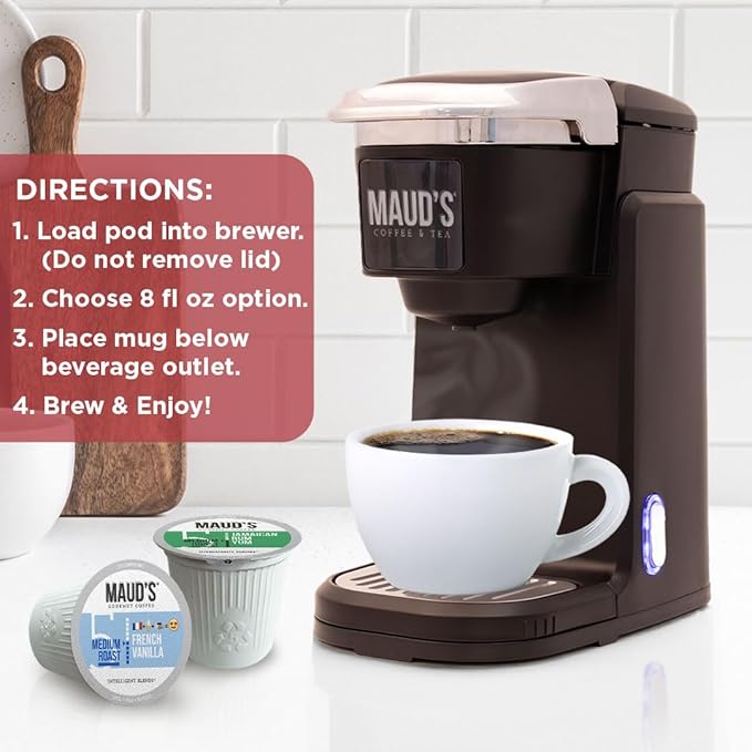 Maud's Flavored Coffee Pods Variety Pack, 40 ct, 9 Assorted Flavors, Medium Roast Flavored Coffee