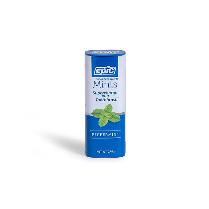 Epic 100% Xylitol Mints - Aspartame Free, Sugar Free - Peppermint Flavored Mints, 55 Pieces (Pack