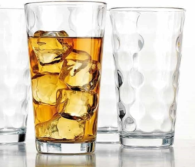 Highball Drinking Glasses Set of 10 Glass Cups by Home Essentials, 17 Oz. Glassware, for Water
