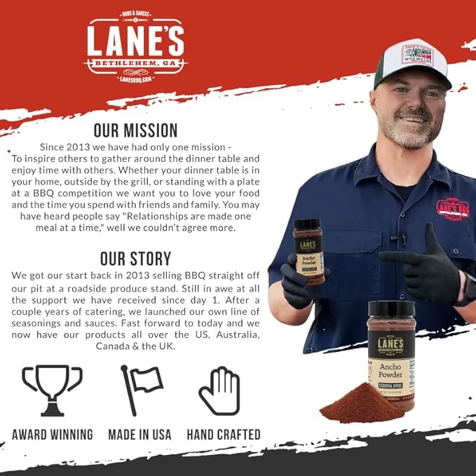 Lane's Ancho Chile Powder, All-Natural Ancho Chili Powder Spice with Sweet & Smoky Flavor, Ideal