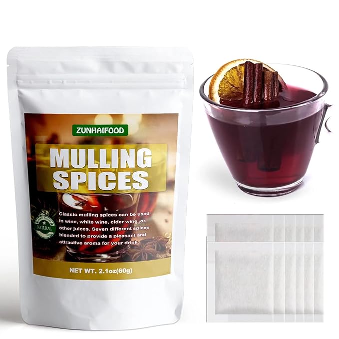 Zunhai Food Mulling Spices in Tea Bags - 30 Count (Pack of 1) for Apple Cider, Wine, Juice, Tea
