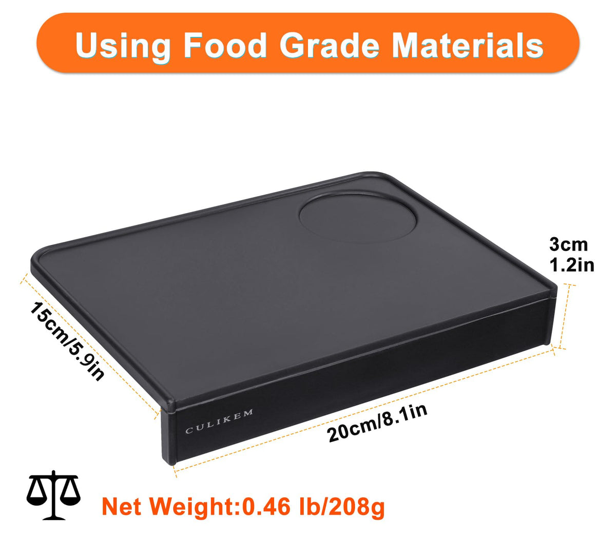 Silicone Espresso Tamper Mat for Square Edge Countertops