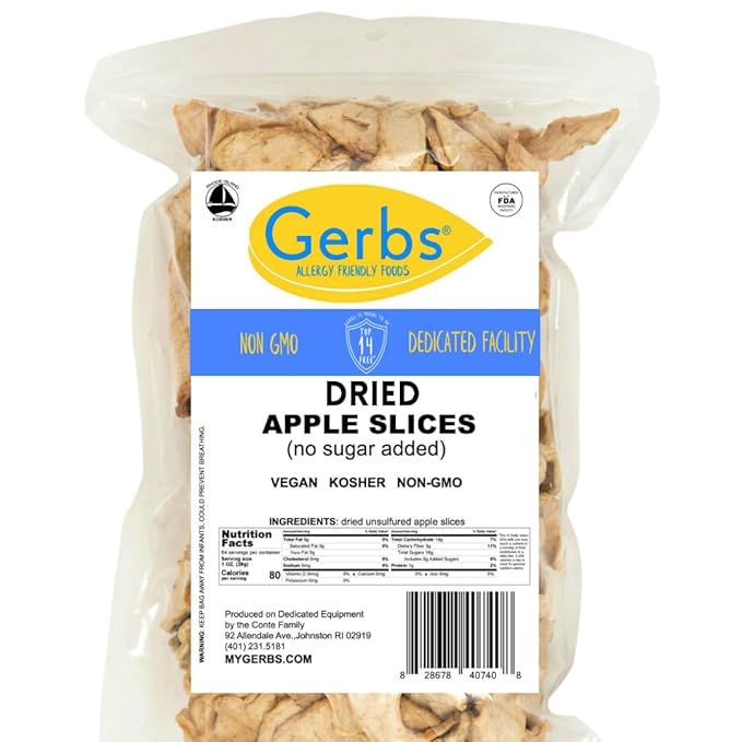 Gerbs Dried New England Apple Slices – 4 LBS. - No Sugar Added, Unsulfured & Preservative Free