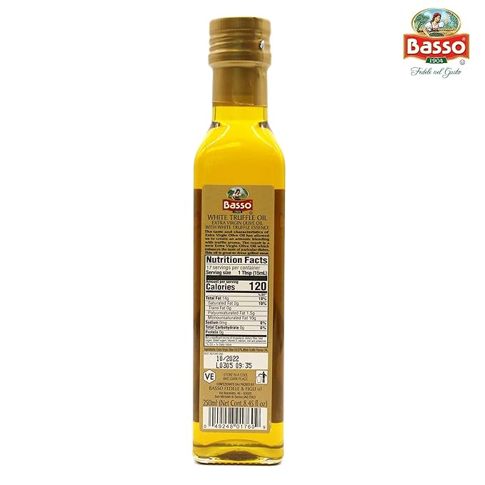 BASSO 1904 Black & White Truffle Oil Set ??2 Bottles x 8.5 fl oz (250ml) ??High-Concentration
