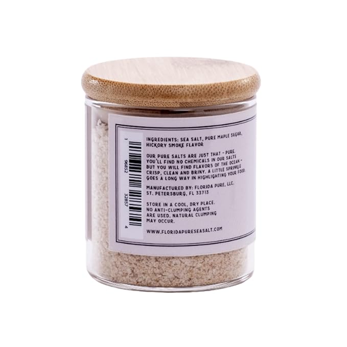 FLORIDA PURE Maple Bacon Sea Salt - Smoky Bacon Salt, 80+ Mineral Sea Salt Unrefined, Non Iodized