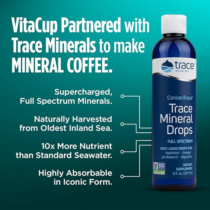 VitaCup Mineral Coffee Pods with Trace Minerals, Hydrate, Replenish & Restore, Sea Minerals